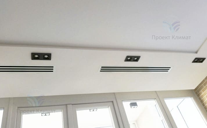 Решётки канального кондиционера в интерьере квартиры